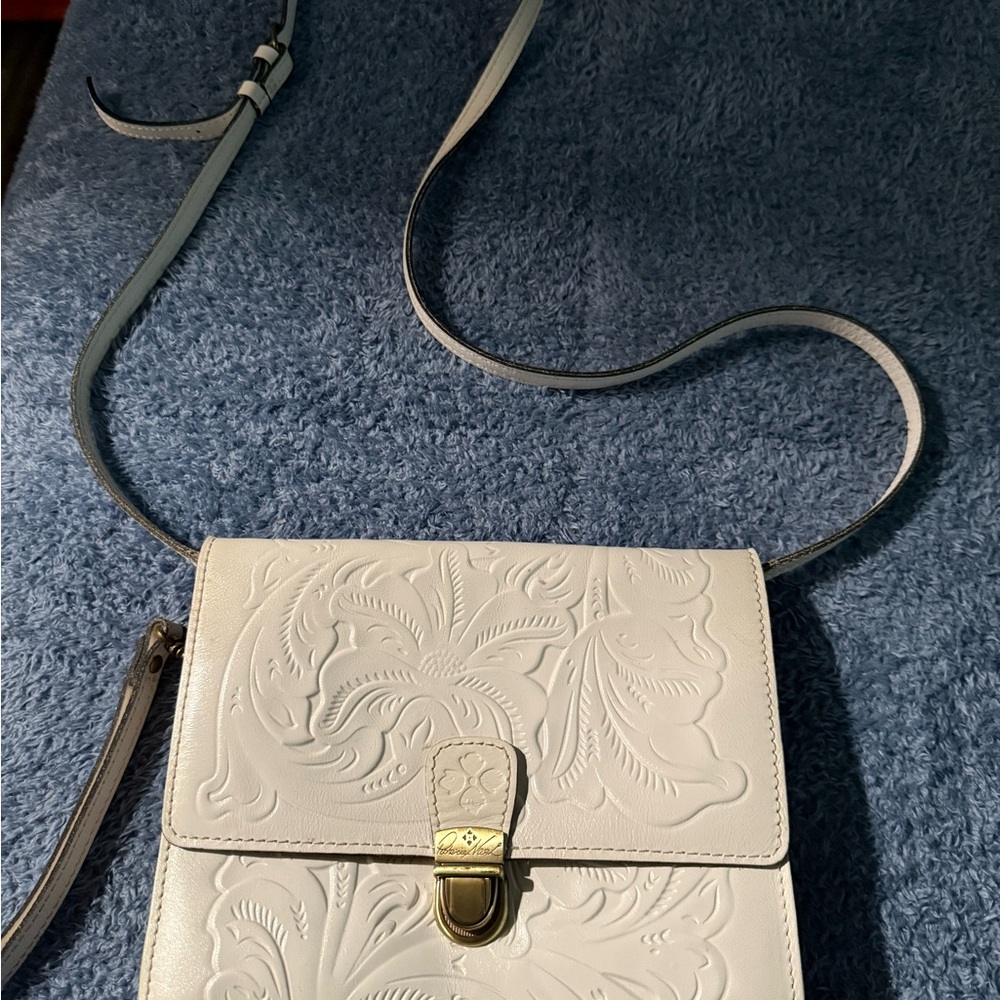 Patricia Nash White Embossed Crossbody Bag